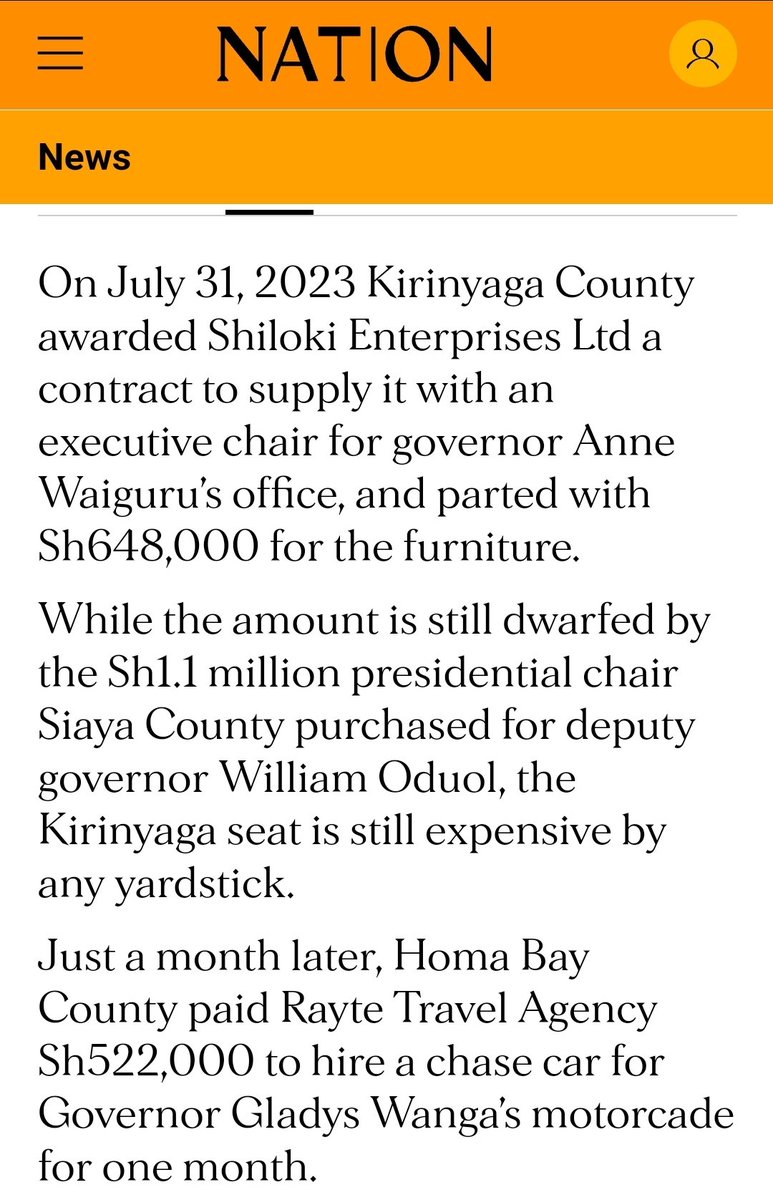 Shocking stuff . Gov @AnneWaiguru @gladyswanga I thought we had hope in women leaders and personally i have been a great proponent looks like i could be wrong. 

Frugality is a key attribute of a good leader. If this was your personal business would you have approved such an…