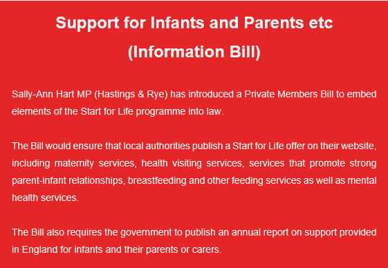 This item from @first1001days newsletter Sally-Ann Hart MP has introduced a private members' bill to embed aspects of Start for Life into law. sallyannhart.org.uk/news/sally-ann…