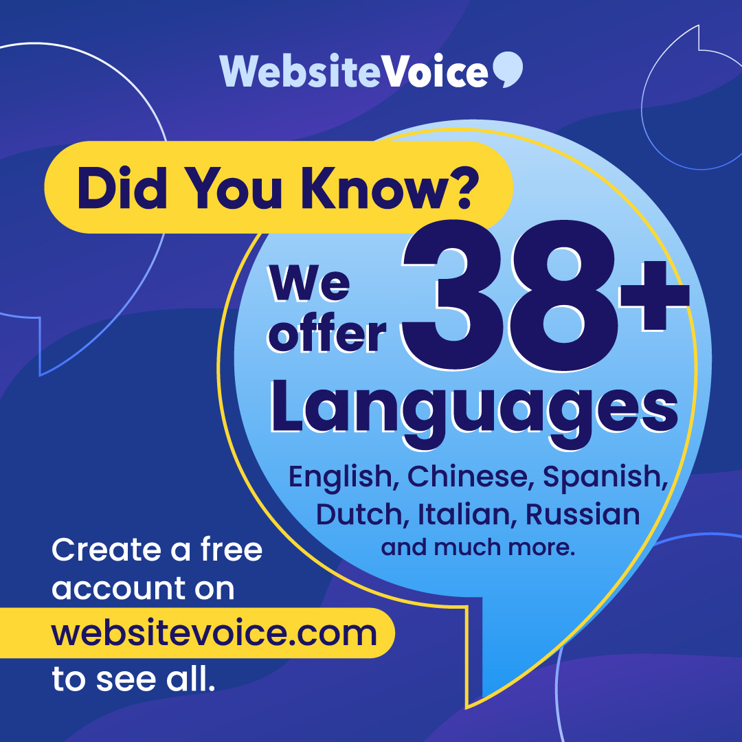 DID YOU KNOW? 
We offer 38+ languages. Try our tool now! 🗣️
websitevoice.com 

#Webseries #webdevelopment #Languages #Chinese #French #EnglishMedia #German #Indian #TwitteroweKsiazkary