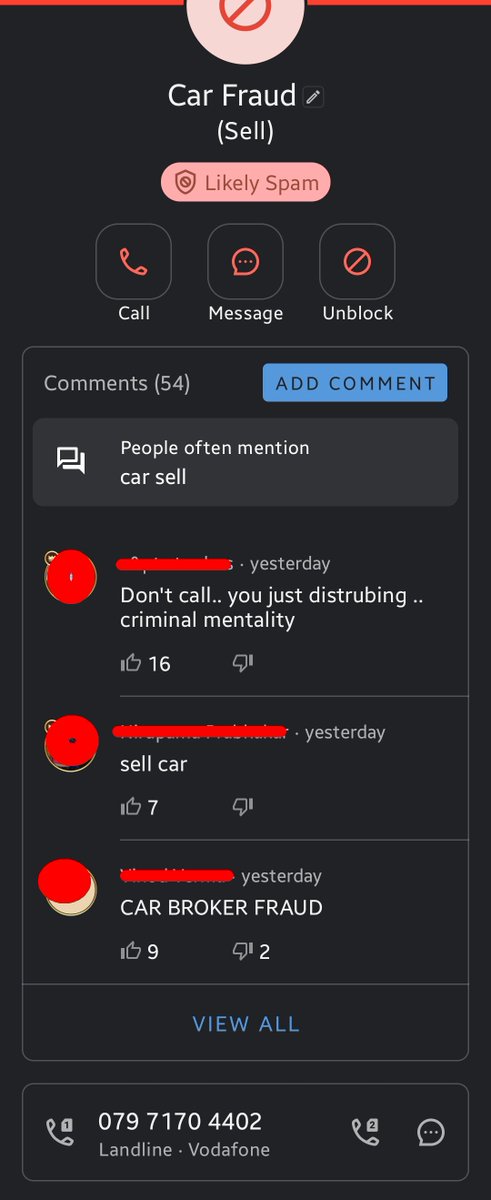 #WarAgainstSpammers Another IVR spammer car sales from 079171704402 @TRAI @AshwiniVaishnaw @DoT_India (No standard reply. TAKE ACTION). This is landline number. What KYC is done by @VodafoneIN_News? How & WHY this spamming number still in service? @Cyberdost