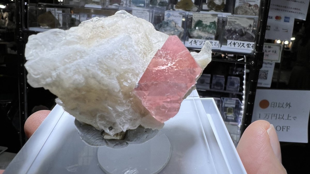 Pink Fluorite on Calcite Mont-Blanc, France