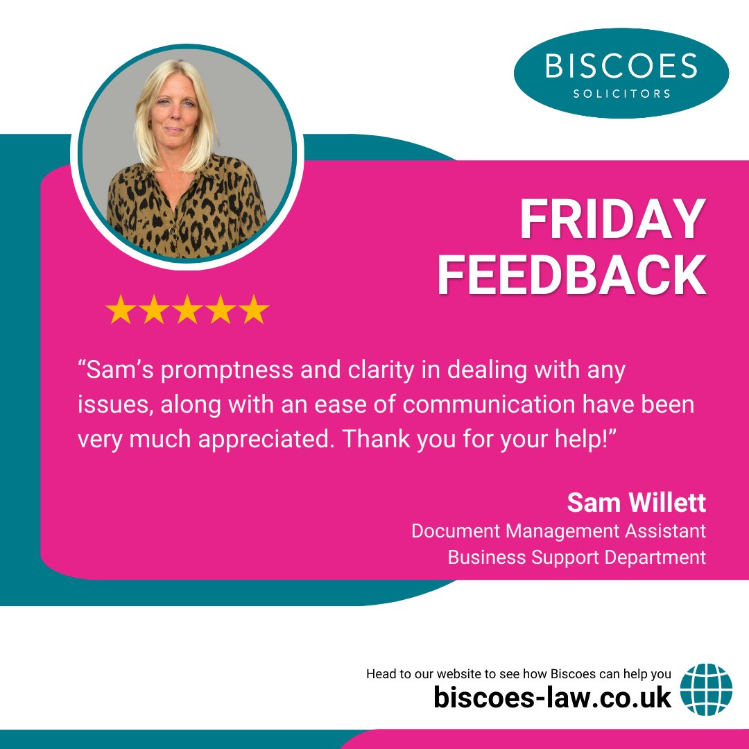 🌟 Today's #FridayFeedback goes out to Sam Willett from our business support department! 🌟 Sam's dedication and hard work truly shine through in everything she does, and it definitely doesn't go unnoticed by the team. 👏 Well Done Sam!