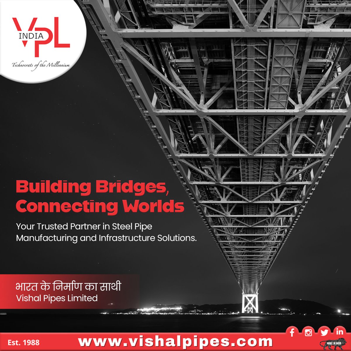 VishalPipes's tweet photo. Vishal Pipes Ltd. stands at the forefront of engineering excellence, dedicated to transforming communities worldwide through innovative infrastructure solutions. With a deep-rooted commitment to quality and reliability.
#EngineeringExcellence #InnovativeInfrastructure https://t.co/kHsUj4tcLg