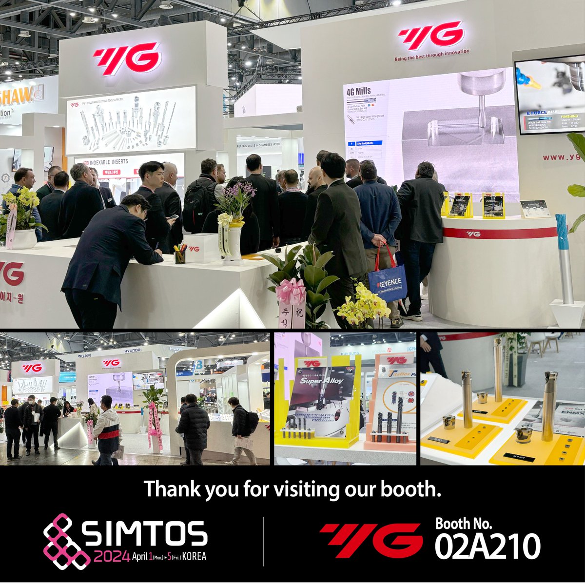 YG1worldwide's tweet photo. Thank you for visiting our booth at SIMTOS 2024.
It was a pleasure to meet and communicate with all of you. We look forward to meeting you again.

#YG1cuttingtools #cuttingtools #thankyouforvisiting #toolingsolutions #yg1tools #yg1 #simtos2024 https://t.co/Ob4Q8r8E5y