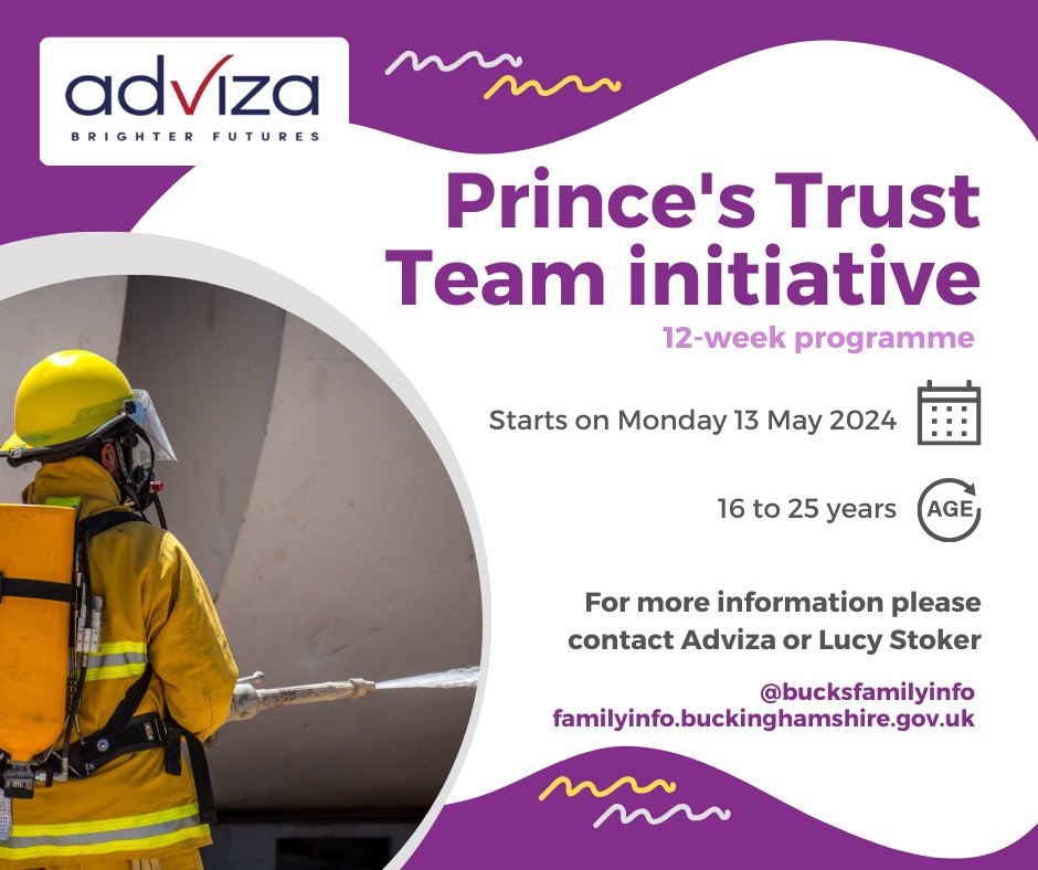 The Prince's Trust Team initiative is a 12-week personal development programme that helps young people to: 🟣 build confidence 🟣 meet new people 🟣 acquire new skills 🟣 gain a qualification Find out more 👇 …ory.familyinfo.buckinghamshire.gov.uk/service/2477