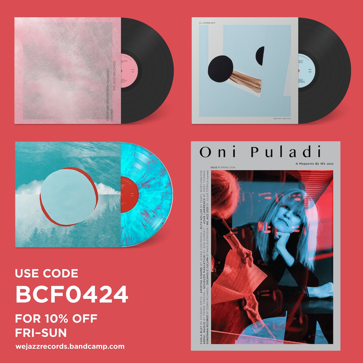 Celebrate @Bandcamp Friday with us: use the code BCF0424 for a cool 10% off on everything all weekend long until Sunday night. Go here: wejazzrecords.bandcamp.com Thank you Bandcamp for facilitating this and thank you all music fans for supporting creative music.