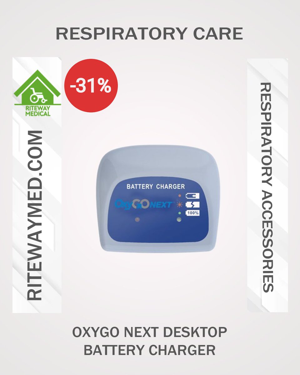 Take your OxyGo portable #oxygenconcentrator to the next level with the OxyGo Next Desktop Battery Charger. Advanced charging technology that allows you to charge your OxyGo battery separately. Upgrade OxyGo NEXT Accessories with 31% off.

Buy Now: ritewaymed.com/product/oxygo-…

#Tampa