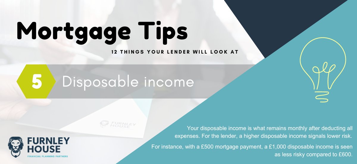 Mortgage Tips series: 12 things your lender will look at 🏠

And the fifth thing is... Disposable Income! 💡

Find out more: furnleyhouse.co.uk/mortgages

#mortgageadvice #mortgagetips #furnleyhouse #disposableincome