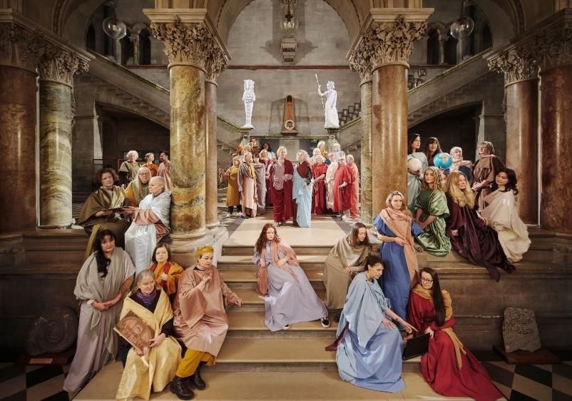 A full-scale re-enactment of Raphael’s famous School of Athens fresco with an all-women cast entitled the School of Hibernia aims to challenge patriarchal attitudes to knowledge and education as well as the art history canon: tcd.ie/news_events/ar…