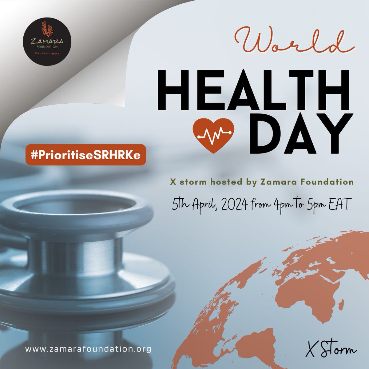It's about time our health is taken off the back burner. 

 🩺✨ Join <a href="/Zamara_fdn/">Zamara Foundation</a> as we stir the conversation this World Health Day, 
making this day the turning point for sexual and reproductive health rights in Kenya.

Twende kazi! 🚀🩺  🇰🇪💪 

#PrioritiseSRHRKe  #ZamaraVoices