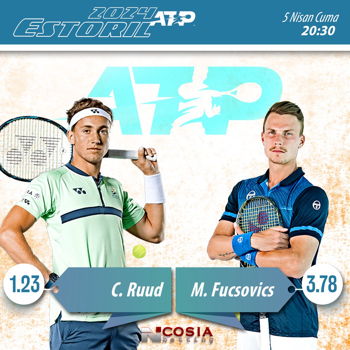 NicosiaBetting's tweet photo. #CasperRuud vs. #MartonFucsovics https://t.co/tVmb6JA3KX
