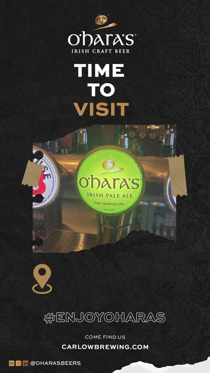 Finally Friday!🍻🤘 Which place is your favourite to drink an O’Hara’s? Let us know!! 👇👇