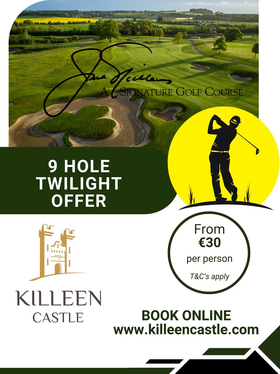 9 Hole Twilight Golf @killeencastle from €30pp. Book here: killeencastle.com