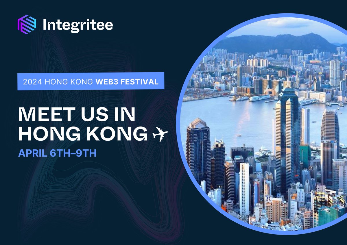 🇭🇰 Hong Kong calling! Integritee is doing another Asia landing to attend the @festival_web3, from tomorrow until Tuesday! If you’re at the festival or in town, don’t hesitate to connect – let’s meet! #web3festival #Integritee #HongKong