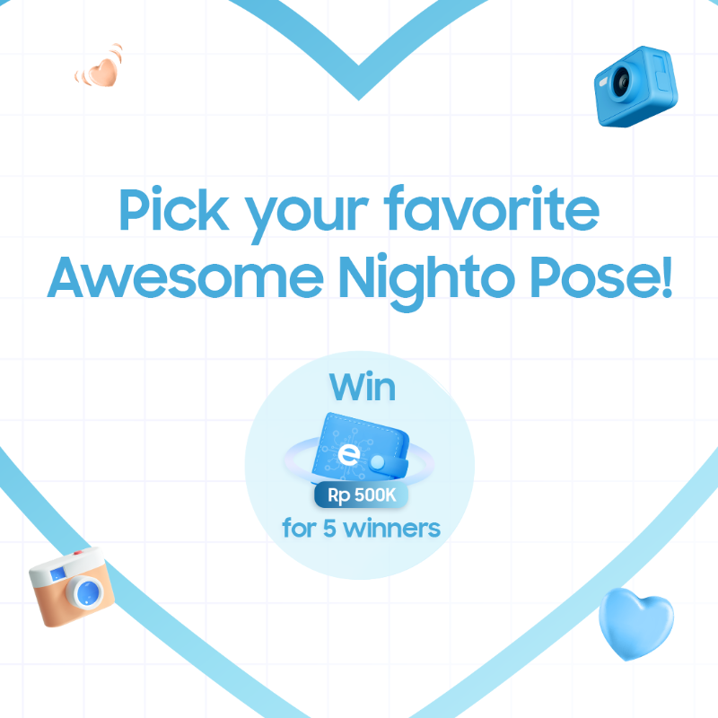 samsungID's tweet photo. Ikutan #PickAwesomeNightoPose &amp; menangkan uang digital 500K untuk 5 orang!🎉

Pilih #AwesomeNightoPose @initiaraandini favoritmu &amp; kasih tahu momen #AwesomeNightography apa yang mau kamu ambil kalau punya #GalaxyA55 5G dengan 50MP OIS HDR Nightography Camera.

Good luck!