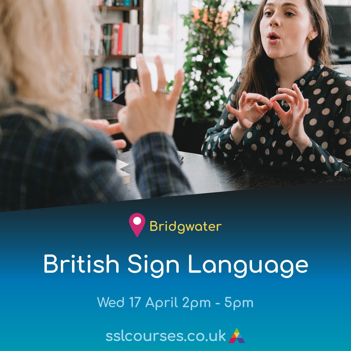 Have you always been curious about learning British Sign Language [BSL]? Do you have someone in your life you are eager to support by learning BSL? 🫶🏻 📍 Location: Bridgwater 📅 Date: Wednesday 17th April ⏰ Time: 2pm-5pm Book here: sslcourses.co.uk/courses/course… #SSL #BSL