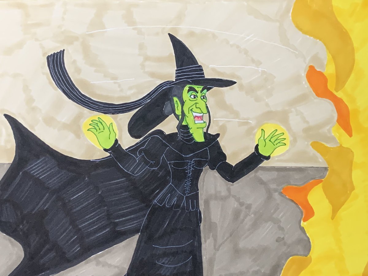 The Wicked Witch of the West helping Rita Repulsa out to create the Island of Illusions. #illustration #thewizardofoz #thewickedwitchofthewest #tressmacneille