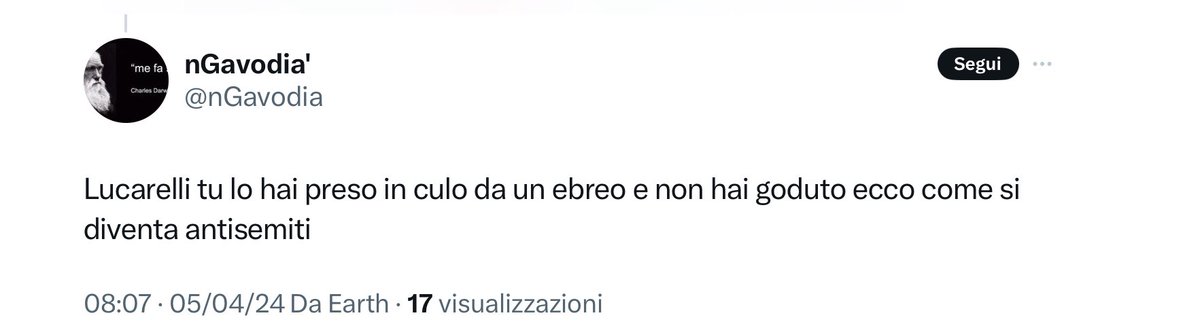 Il tizio spiega a Selvaggia Lucarelli come si diventa antisemiti.