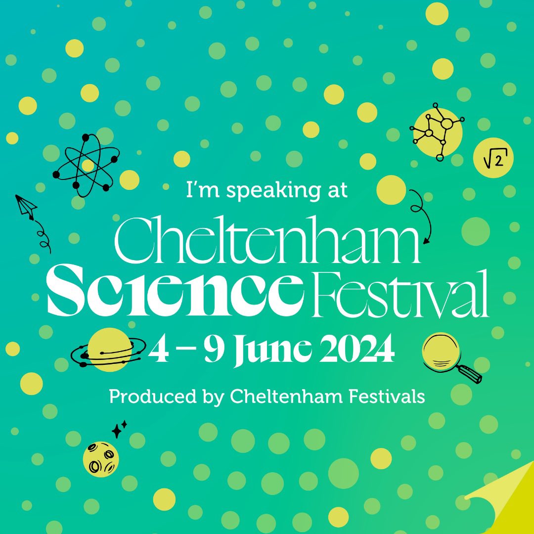 littlegaudy's tweet photo. Incoming career highlight as I’ll be in conversation with Genevieve Lively and Ben Platt-Mills on June 9 for my first time at #cheltscifest!

Subject is ‘Is Humanity In Danger?’ We’ll be thinking about if/how our science can save us from ourselves.

Tix go on sale April 24 📆 https://t.co/jA8SnbkJMY