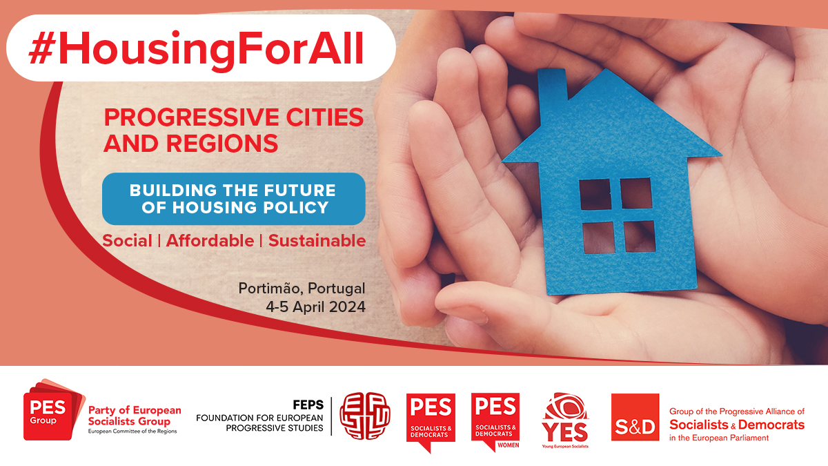 Progressive leaders gather in Portimão to discuss solutions to the housing crisis. 🏘️ Today, 160 million Europeans are overburdened by housing costs. 📢 We call for a comprehensive European plan for affordable housing. 🗞️ #HousingForAll ⤵️ pes.cor.europa.eu/article/progre…
