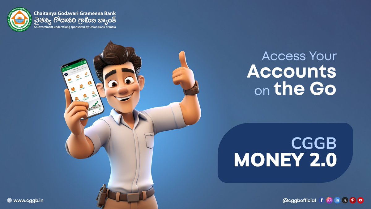 Access Your Accounts on the Go with CGGB Money 2.0

#chaitanyagodavarigrameenabank #cggb #mobilebanking #safebanking #onlinebanking #banking #loans #andhrapradesh