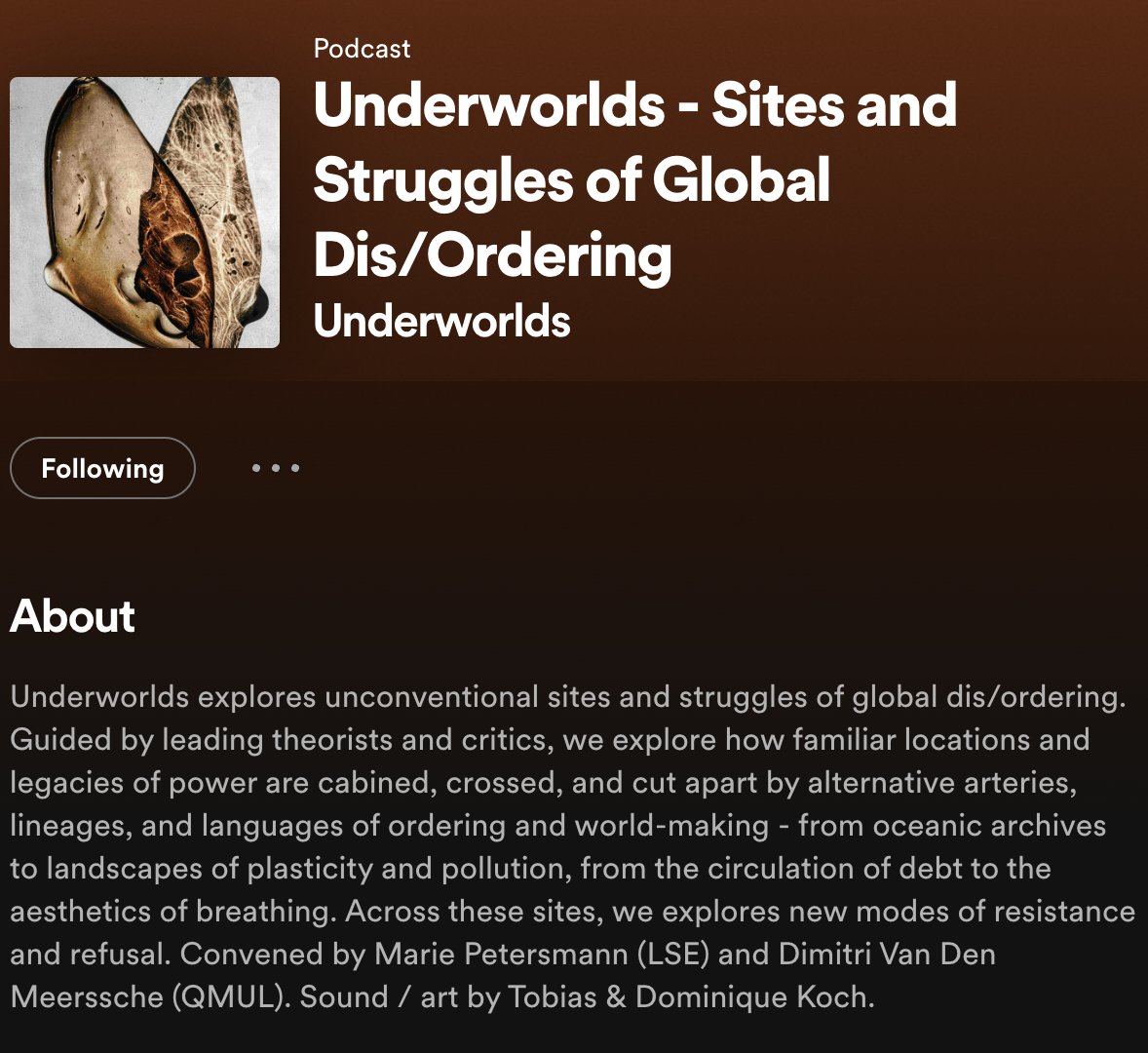 🔥 Announcing Underworlds – The Podcast 🔥 Ecstatic to share our first episode on the underworlds of Oceans as Sites of Global Dis/Ordering. A dialogue with the fabulous @renisamawani & @SurabhiRanganat. Listen @ open.spotify.com/episode/5w9cpE… Join us in London👇 lselaw.events/event/underwor…