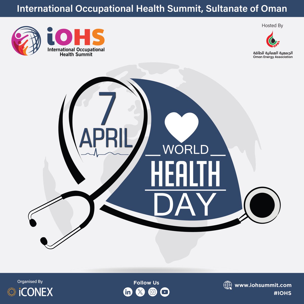 iohsummit's tweet photo. On #WorldHealthDay, let’s recognize the tireless efforts of healthcare workers who work selflessly to ensure our well-being and safety. Happy World Health Day!
#WorldHealthDay #HealthDay #HealthyLife #HealthIsWealth #IOHS #iCONEXGlobal #Oman https://t.co/sAaW1hgALK