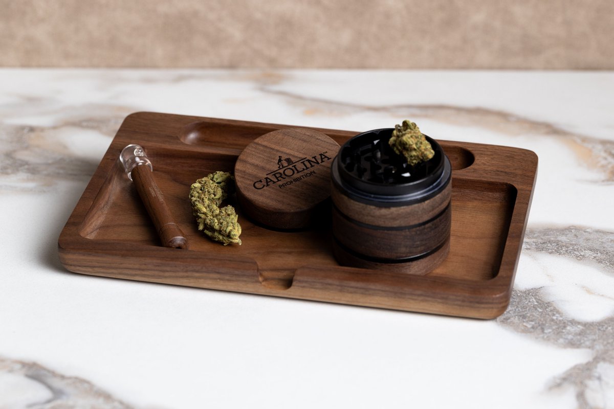 Roll your flowers in style with The 18th Amendment Rolling Tray 🌿
 Handcrafted from black walnut, eco-friendly, perfect for joints, blunts, and cannagars. 
Get yours now for $59! carolinaprohibition.com/product/the-18…
#rollingtray #cannabis