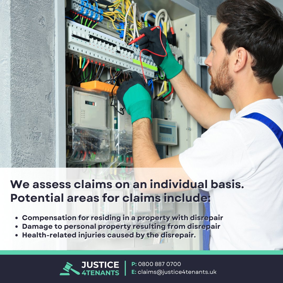 Your peace of mind is our priority. 

Contact us toll-free today at 0800 887 0700 or email us at claims@justice4tenants.uk

#HousingDisrepair #Just4Tenants #UKHousing #UKRenting #RentingInUK #TenantUK #HousingUK #UKProperty #TenantRightsUK #UKTenants #UKRenters #UKRentalMarket