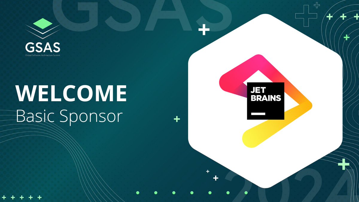 We are thrilled to welcome @jetbrains , the world's leading provider of professional development tools, as a #GSAS24 basic sponsor! Thanks for the support, we appreciate it. 🙌 #softwarearchitecture