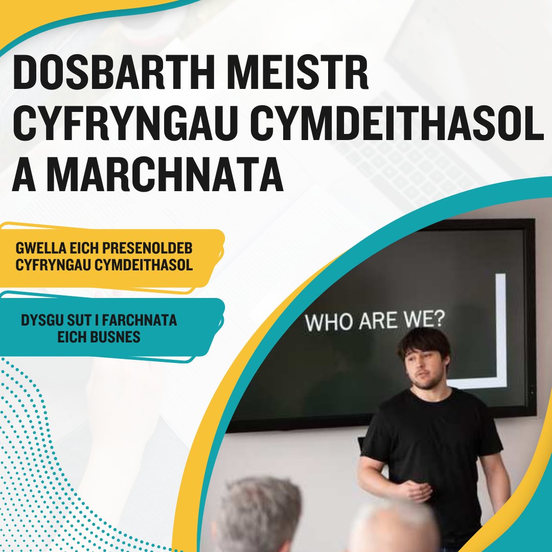 🌐 Ein Dosbarth Meistr Cyfryngau Cymdeithasol a Marchnata yw eich canllaw i lwyddiant. Dysgwch gan arbenigwyr am sut i wella eich presenoldeb ar y cyfryngau cymdeithasol gydag awgrymiadau gwych ar sut i farchnata'ch busnes. 🎟️ bit.ly/marketingsocia…