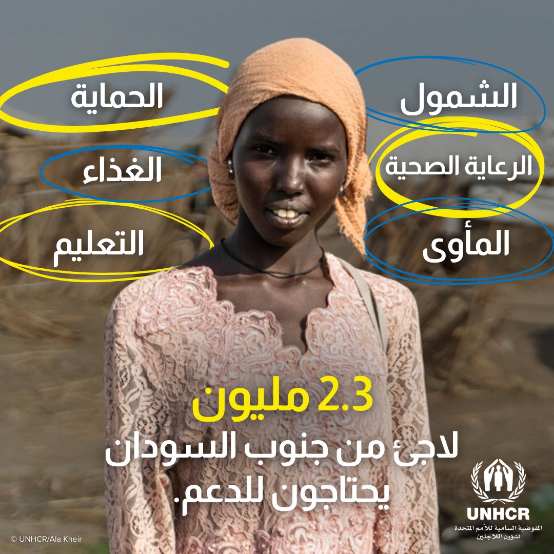 UNHCR_Arabic's tweet photo. الملايين من اللاجئين من جنوب السودان غير قادرين على العودة إلى ديارهم، حيث تواجه بلادهم دوامات متكررة من العنف فضلًا عن التأثيرات المرتبطة بأزمة المناخ. 
 
المفوضية تحث المجتمع الدولي على مساندتهم والوقوف معهم.
https://t.co/4UPHNXXuws https://t.co/7hb5TXkaNE
