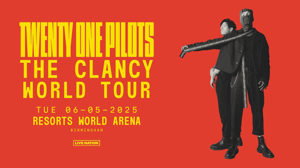 🚨 ON SALE NOW 🚨 🤟🏼 Get your tickets for @twentyonepilots at @RW__Arena, Birmingham on Tuesday 6 May 2025 👉🏼 bit.ly/3IWN89G