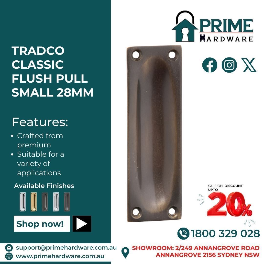 primehardware2's tweet image. 1. &quot;Upgrade the look and feel of your home with our TRADCO Classic Flush Pulls 

2. &quot;Experience the beauty of understated luxury with our TRADCO Classic Flush Pull Small 28mm 

Learn More:  primehardware.com.au/search?type=pr… 

#TRADCOClassic #FlushPull #SmallPull #DoorHardware #HomeDesign