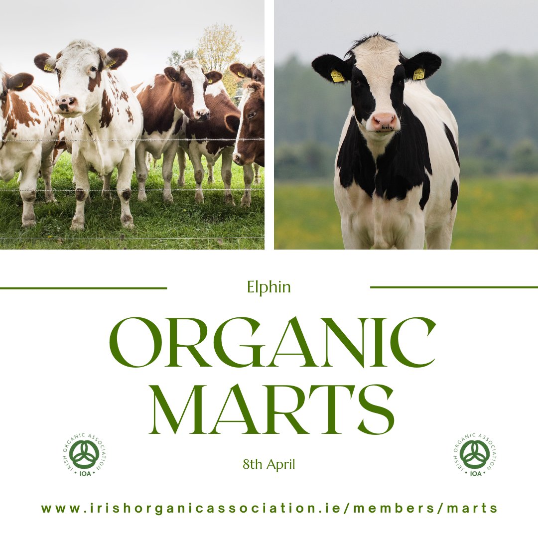 Elphin Organic Mart happening next Monday - a full list of Organic Marts in Ireland can be found on our website irishorganicassociation.ie/members/marts

#demandorganic #organic4everyone