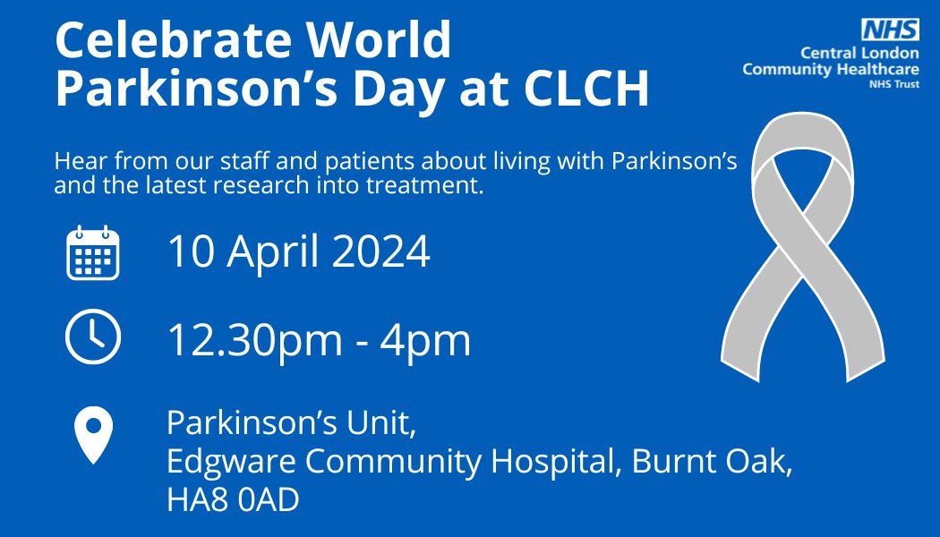 11 April marks #ParkinsonsAwarenessDay, an opportunity to raise awareness about the condition. 

Learn more from our staff and hear from patients about how the care from staff at CLCH has supported their independence at our World Parkinson’s Day event on 10 April. ⬇️