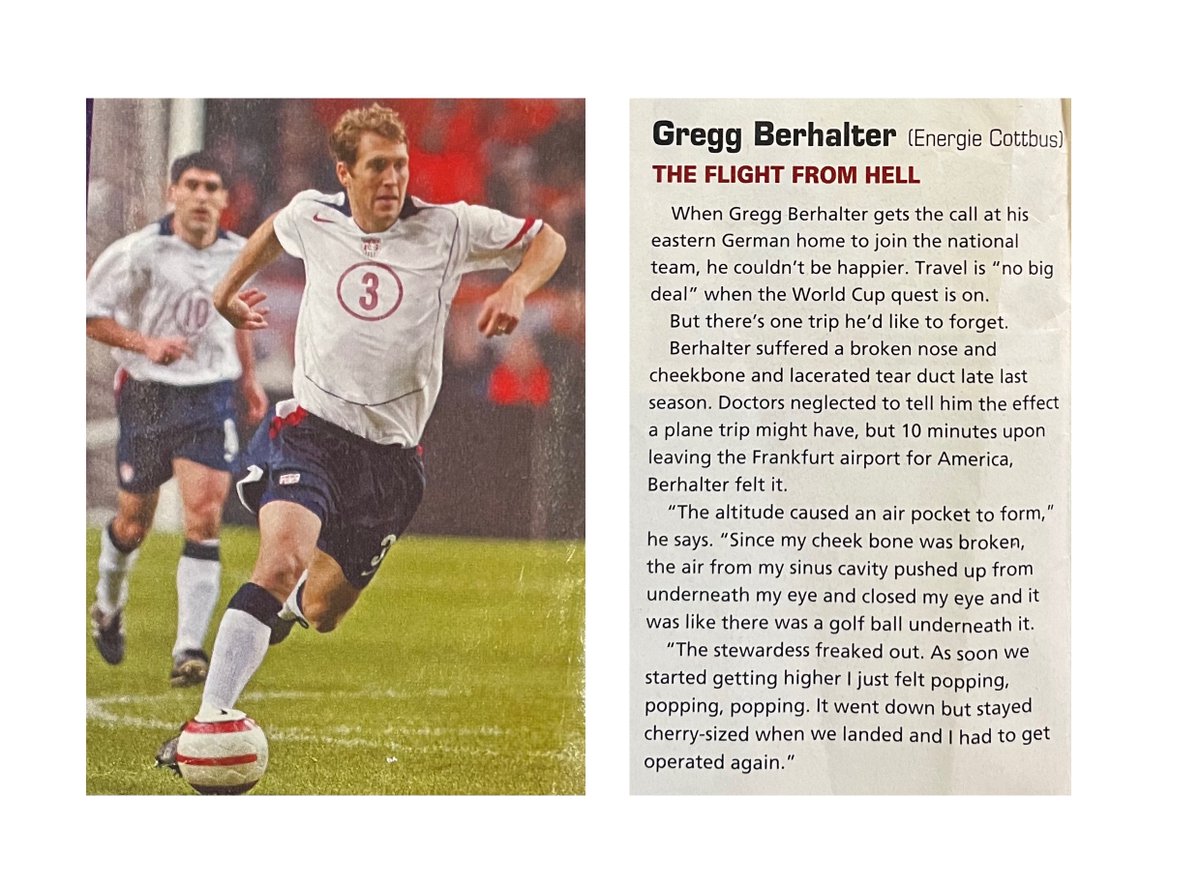 In August 2005, we @socceramerica interviewed Americans Abroad on their travel rigors. Gregg Berhalter described his painful flight to #USMNT duty while at Energie Cottbus @Nur_Energie