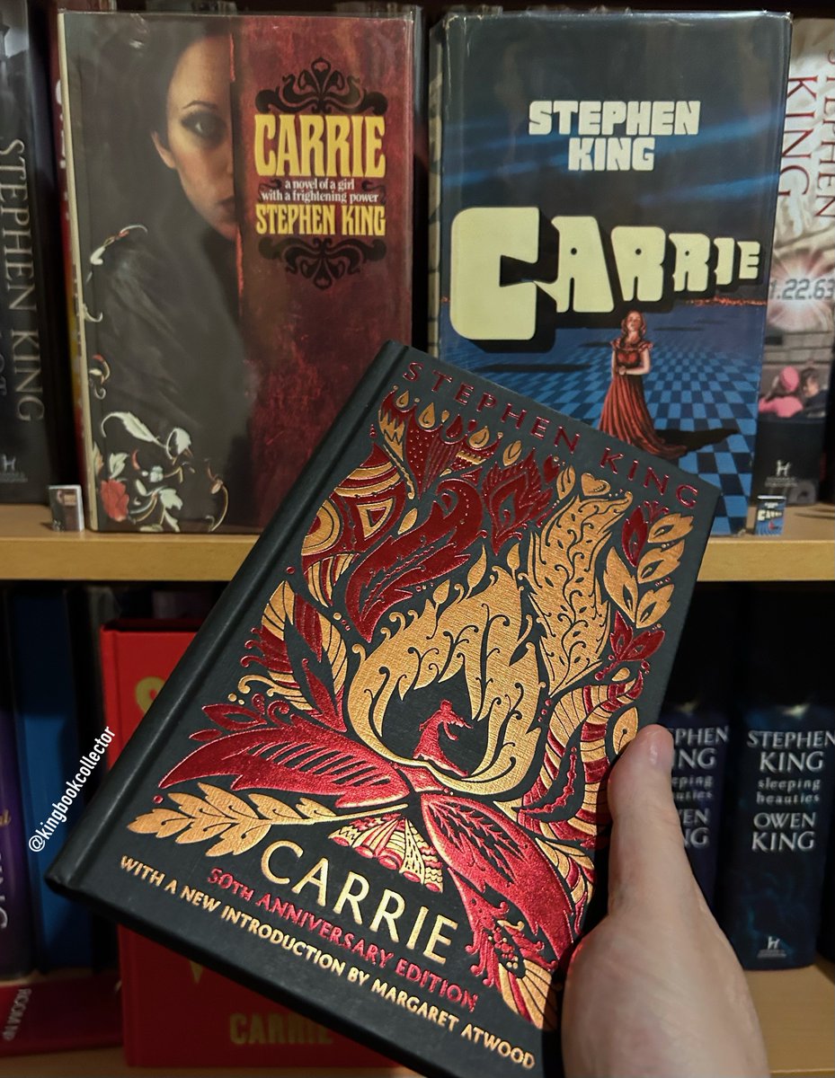 StephenKingish's tweet photo. Carrie by Stephen King turns 50 today. Happy Birthday Carrie White. 

A classic first novel, followed by ‘Salem’s Lot, The Shining, Night Shift and The Stand. What an amazing author.

@StephenKing 
#stephenking #carriewhite #books #stephenkingbooks https://t.co/llwVX9rP6X