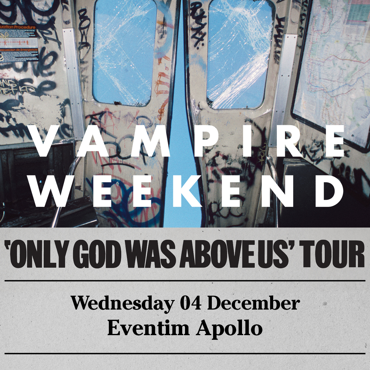 ON SALE NOW: @vampireweekend 'Only God Was Above Us' Tour - 4th December 2024 at Eventim Apollo. Get tickets: bit.ly/VampireWeekend…