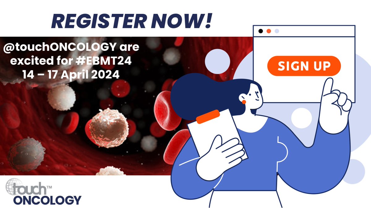 @touchONCOLOGY are excited for #EBMT24 - from April 14 - 17, 2024 Don't miss out! Register with us today to get exclusive access to our conference hub, where you can dive into the latest on-demand content. touchoncology.com/your-free-10-m… @TheEBMT @TheEBMT_Nurses #MedEd #EBMT24