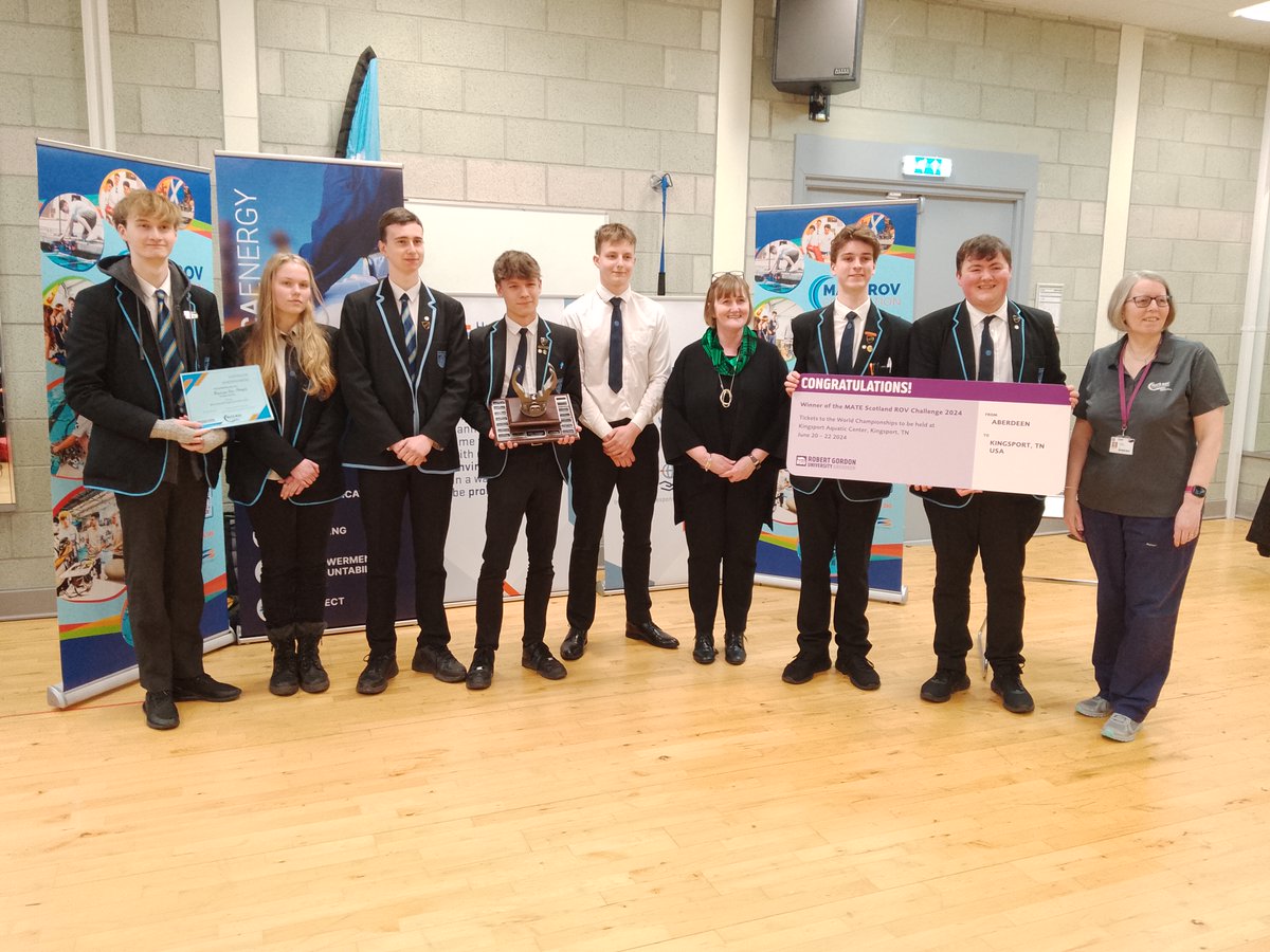RobertGordonUni's tweet photo. Pupils from @MintlawAcademy are off to the @matecenter World Championships in the US this summer after winning the MATE Scotland ROV competition held at RGU.  

Find out more about the event and Mintlaw's success 🔽
https://t.co/rSrpjuq7Ie https://t.co/5PWF7gHuau