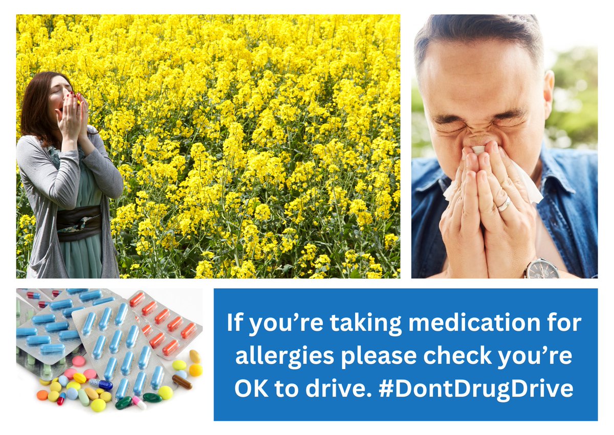As the weather starts to get better, the pollen count also increases. For anyone suffering from allergies please check your medication is non-drowsy if you’re driving. #FatalFour #DontDrugDrive orlo.uk/xjllV