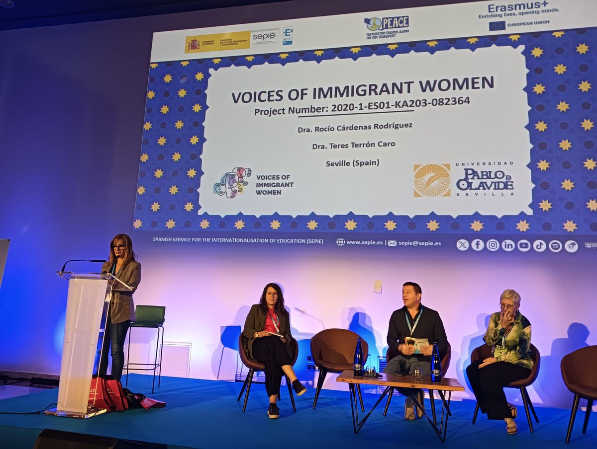 Presentación del proyecto Voices Inmigrant Women, European Project seleccionado como ejemplo de buenas prácticas. Dirigido por la profesora Dra Teresa Terrón Caro. Para más info: upo.es/facultad-cienc…
