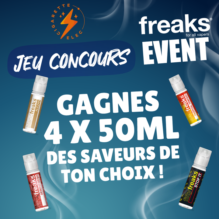 #CONCOURS Tentez de remporter un lot de 4 e-liquides Freaks du parfum de votre choix 🚀🎁🎉 cigaretteelec.fr/marques/freaks Pour participer : 👉 RT + Follow @CigaretteelecFr 👉Taguez un ami pour multiplier vos chances. Tirage au sort le 11/04 🔥 #Freaks #Giveaway