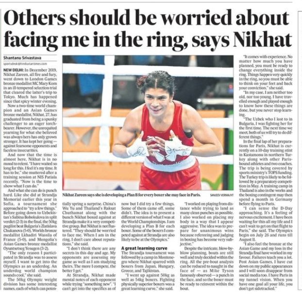 With @Paris2024 only months away, boxer @nikhat_zareen, who calls herself an 'underdog world champion,' is working on Plan B for all her potential opponents 👇