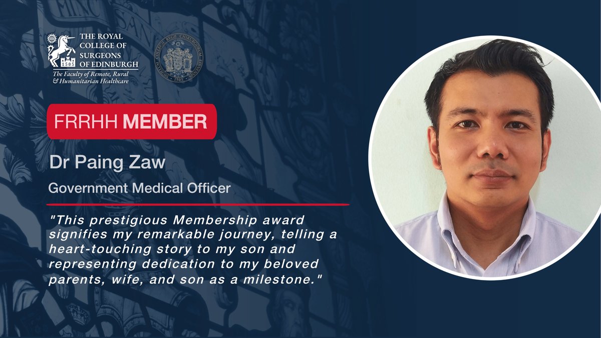 New Member, Paing Zaw is a Government Medical Officer in Myanmar. His passion for surgery led him to pursue further training in remote, rural & conflict zones. Read more: bit.ly/3TMFwNa #FRRHHMember