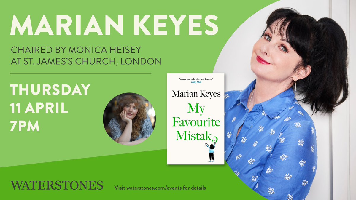 Join us for what promises to be a brilliant evening with number one bestselling author Marian Keyes in conversation with Monica Heisey, as we celebrate the publication of her heartwarming and hilarious new novel, My Favourite Mistake! Tickets➡️ bit.ly/43KNnhU