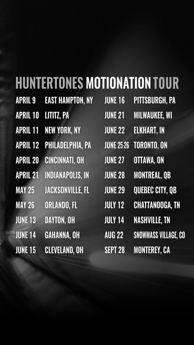 It’s TOUR TIME! ✈️🚐💨 🎟️➡️ huntertones.com/shows