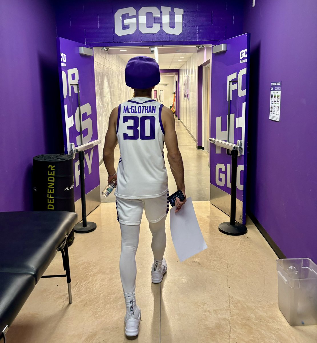 Gabe McGlothan leaves the GCU court a winner for the final time. The last to leave, per usual.