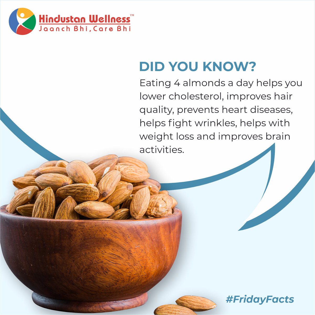 Did you know?

#didyouknow #almonds #almondsbenefits #healthylifestyle #healthylife #healthcare #healthy #healthandwellness #healthiswealth #healthyliving #jaanchbhicarebhi #HindustanWellness